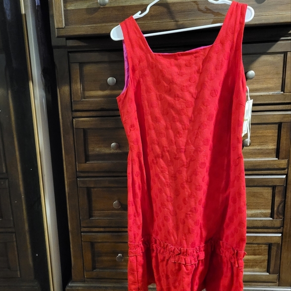 Sangria nwt poplin shift dress size 14 bow polka - Picture 3 of 7